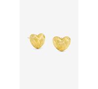 Inicio Women's Gold Plated Brushed Heart Studs - Gift Pouch Inicio Gold One Size