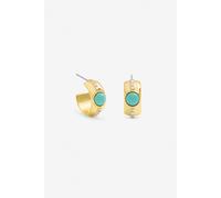 Inicio Women's Gold Plated Crystal & Blue Stone Hoop Earrings - Gift Pouch Inicio Gold One Size