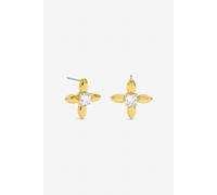 Inicio Women's Gold Plated & Crystal Clover Stud Earrings - Gift Pouch Inicio Gold One Size