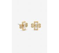 Inicio Mother of Pearl Pave Clover Studs - Gift Pouch One Size Gold