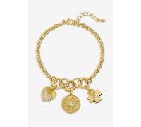 Inicio Gold Plated Multi Charm Bracelet - Gift Pouch One Size Gold