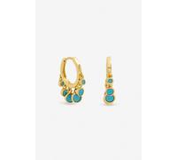 Inicio Women's Gold Plated Multidrop Blue Charm Huggie Earrings - Gift Pouch Inicio Gold One Size