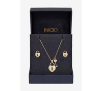 Inicio Women's Gold Plated Padlock Heart Set - Gift Box Inicio Gold One Size