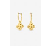 Inicio Women's Gold Plated Polished Knotted Clover Huggie Earrings - Gift Pouch Inicio Gold One Size