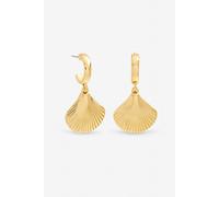 Inicio Women's Gold Plated Shell Earrings - Gift Pouch Inicio Gold One Size