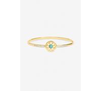 Inicio Women's Gold Plated & Turquoise Celestial Bangle - Gift Pouch Inicio Gold One Size