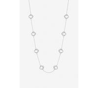 Inicio Women's Sterling Silver Crystal Clover Necklace - Gift Pouch Inicio Silver One Size