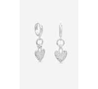 Inicio Silver Plated Heart Link Drop Hoops