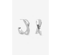 Inicio Sterling Silver Plated Large Polished Twist Hoops One Size Silver