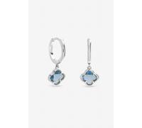 Inicio Sterling Silver Plated Clover Charm Huggie Hoops One Size Silver