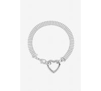 Inicio Sterling Silver Plated Heart Bracelet - Gift Pouch One Size Silver