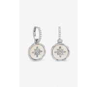 Inicio Women's Sterling Silver Mother of Pearl Celestial Charm Hoops in Cream Inicio Cream One Size
