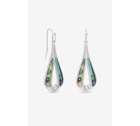Inicio Sterling Silver Plated Abalone Fishhook Earrings One Size Silver
