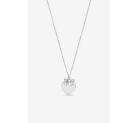 Inicio Women's Sterling Silver Plated Butterfly Charm Personalised Heart Pendant - Gift Pouch Inicio Silver One Size