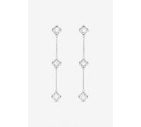Inicio Sterling Silver Plated Crystal Clover Earrings One Size Silver