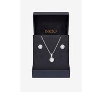 Inicio Women's Sterling Silver Plated Cubic Zirconia Bezel Set - Gift Box Inicio Silver One Size