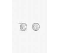 Inicio Women's Sterling Silver Plated Cubic Zirconia Bezel Set Studs - Gift Pouch Inicio Silver One Size