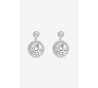 Inicio Women's Sterling Silver Plated Cubic Zirconia Halo Earrings - Gift Pouch Inicio Silver One Size