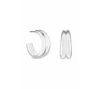 Inicio Women's Sterling Silver Plated Curved Hoop Earrings - Gift Pouch Inicio Silver One Size