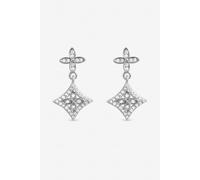 Inicio Women's Sterling Silver Plated Double Drop Clover Earrings Inicio Silver One Size
