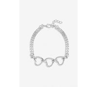 Inicio Silver Plated Interlink Heart Bracelet In Gift Pouch