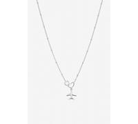 Inicio Sterling Silver Plated Plane Necklace - Gift Pouch One Size Silver
