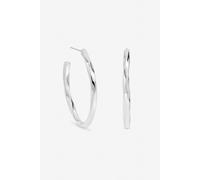 Inicio Sterling Silver Plated Twist Hoops - Gift Pouch One Size Silver