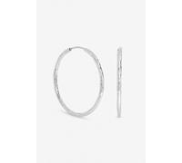 Inicio Women's Sterling Silver Plated Molten Large Sleeper Hoops Inicio Silver One Size