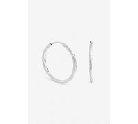 Inicio Women's Sterling Silver Plated Molten Medium Sleeper Hoops Inicio Silver One Size