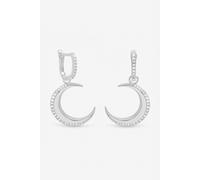 Inicio Women's Sterling Silver Plated Pave Crescent Hoops Inicio Silver One Size