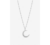 Inicio Women's Sterling Silver Plated Pave Crescent Pendant - Gift Pouch Inicio Silver One Size