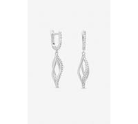 Inicio Women's Sterling Silver Plated Pave Twist Cage Drop Earrings Inicio Silver One Size