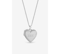 Inicio Women's Sterling Silver Plated Personalised Heart Locket - Gift Pouch Inicio Silver One Size
