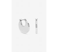 Inicio Women's Sterling Silver Plated Polished Flat Fluid Hoops Inicio Silver One Size