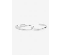 Inicio Women's Sterling Silver Plated Polished Open Link Cuff - Gift Pouch Inicio Silver One Size