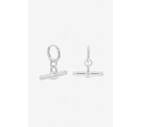 Inicio Silver Plated T-Bar Hoop Earrings