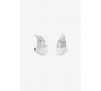 Inicio Women's Sterling Silver Plated Small Ridged Studs - Gift Pouch Inicio Silver One Size
