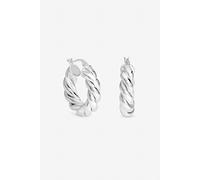 Inicio Women's Sterling Silver Plated Twisted Chubby Hoops Inicio Silver One Size