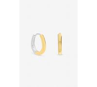 Inicio Sterling Silver Plated Two Tone Hoops One Size Silver
