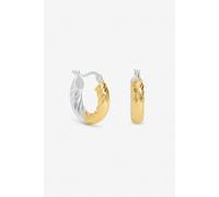 Inicio Women's Sterling Silver Plated Two Tone Textured Twist Hoop Earrings Inicio Multicolor One Size