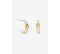 Inicio Sterling Silver Plated Two Tone Twist Hoops One Size Silver