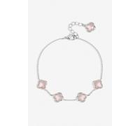 Inicio Women's Sterling Silver Plated Vintage Rose Clover Bracelet - Gift Pouch Inicio Silver One Size