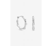 Inicio Sterling Silver Plated Polished Bamboo Hoops One Size Silver