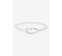Inicio Women's Sterling Silver Polished Heart Bangle - Gift Pouch Inicio Silver One Size