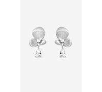 Inicio Silver Plated Satin Floral Drop Earrings