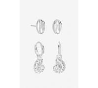 Inicio Women's Sterling Silver Shell Earrings - Pack of 2 Inicio Silver One Size