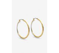 Inicio Women's Two Tone Large Hoop Earrings - Gift Pouch Inicio Multicolor One Size