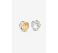 Inicio Women's Two Tone Large Shell Hoop Earrings - Gift Pouch Inicio Multicolor One Size