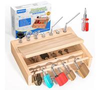 INIFEIDALA Montessori Screwdriver Board Set-Lock and Key Toy,Kids Tool Set,Montessori Busy Board Toys for 3 4 5 Year Old,Preschool Learning Sensory - Fine Motor Skills - STEM Toys