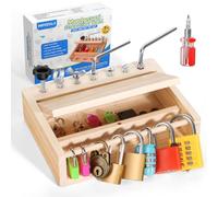 INIFEIDALA Montessori Toys for 3 4 5 Year Old,Montessori Screwdriver Board Set-Lock and Key Toy,Kids Tool Set,Preschool Learning Sensory - Fine Motor Skills - STEM Toys